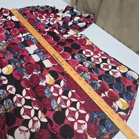 Vera Rose Top Womens 3X Henley 3/4 Sleeve Stretch Art To Wear Maximalist - Picture 10 of 12